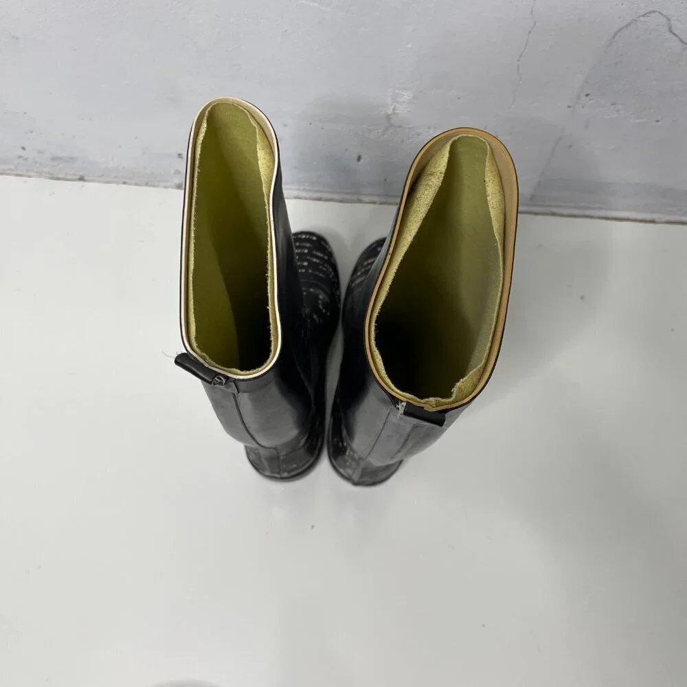 Capelli New York City 6 Black & Yellow Rubber Skyscraper Mid-Calf Rain Boots